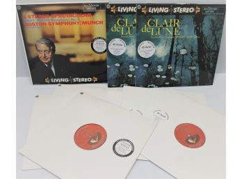 RCA Victor Living Stereo Red Label Series 45rpm Records W/ Clair De Lune & Boston Symphony/ Munch Dbl Albums
