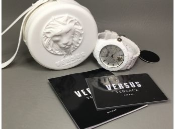 Brand New White $395  VERSACE / VERSUS Watch With FREE BONUS Wristlet Purse - GREAT GIFT ITEM ! WE