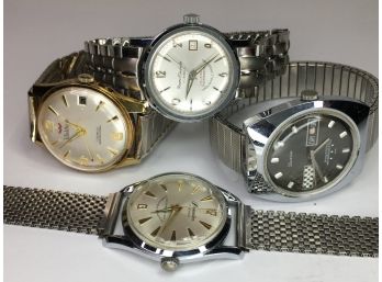 Estate Fresh - Four (4) Vintage Watches - Pierre Chevelle - Waltham - Princeton & Lucerne  - All Need Work