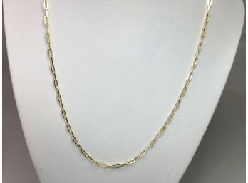 Fantastic 925 / Sterling Silver With 14K Gold Overlay Paperclip Necklace - Made In Italy - Very Popular Style
