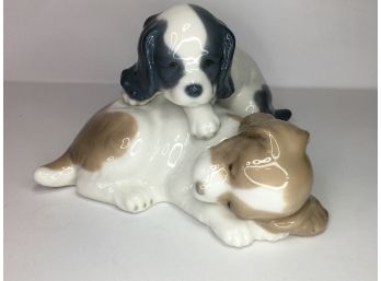 Adorable Puppies Figure By NAO By Lladro - Made In Spain - Very Pretty Piece - Perfect Condition - No Damage