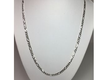 Fantastic Brand New STERLING SILVER / 925 Unisex Figaro Style Necklace - Never Worn - Made In Italy - 24'