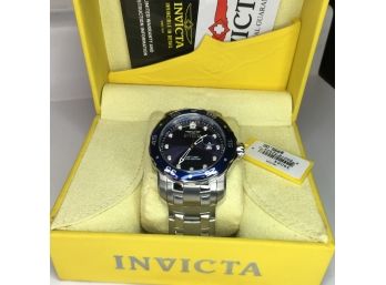 Incredible VERY Large VERY Heavy - INVICTA PRO DIVER Watch $995 Retail Price - All Stainless With Blue Dial !