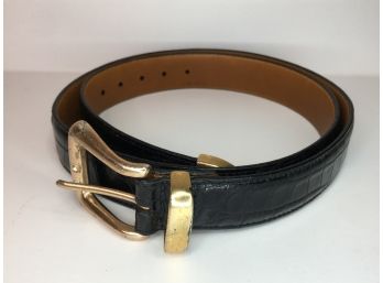 Fabulous High End Alligator Belt By TRAFALGAR With Brass Buckle & End Piece - New Retail $275-$325 VERY NICE !