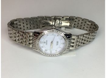 Fabulous Brand New $995 Ladies CROTON Diamond Case Watch With White Dial - Fantastic Watch - AMAZING GIFT