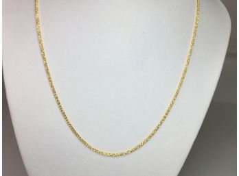 Fabulous Brand New Never Worn 925 / Sterling Silver With 14K Gold Overlay Popcorn Necklace - Made In Italy !