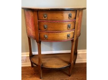 BUTEL Demilune  Side Table With 3 Drawers - 29' X 15 X 32'h
