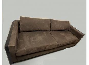 Microfiber Suede Fabric Chocolate Brown Sofa