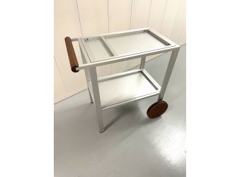 Stainless Steel Serving Trolley Tea Cart With Removable Serve Tray .