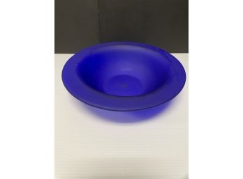 Italian Cobalt Frosted Glass Bowl