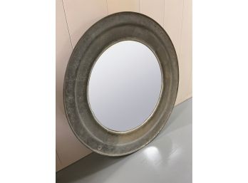 Round Galvanized Concave Rustic Farmhouse  Mirror