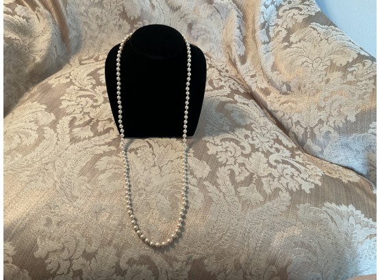 Hand Knotted Pearl Necklace -faux Or No - Lot #4