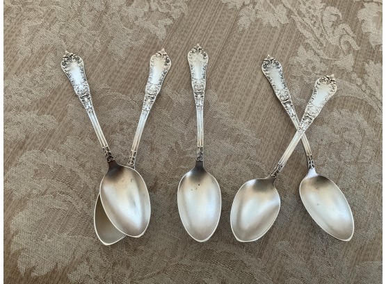 Five Vintage Sterling Silver Demitasse Spoons