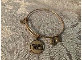 Alex And Ani Four Disk Gold Tone Bangle Bracelet - Young And Strong - Lot #15