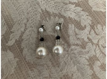 Faux Pearl And Bead Earrings - Lot #19