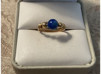 Gold Tone And Blue Ring - Lot #22