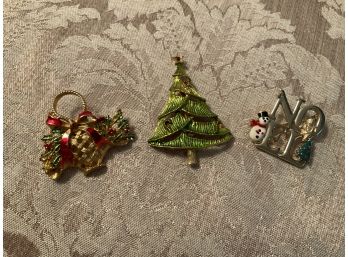 Three Holiday Pins - Lot #9