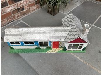 Vintage 1950's L Shaped Ranch Style Dollhouse