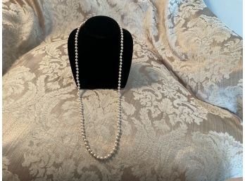 Hand Knotted Pearl Necklace -faux Or No - Lot #4