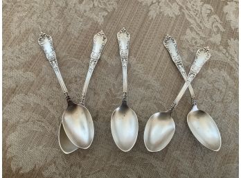 Five Vintage Sterling Silver Demitasse Spoons