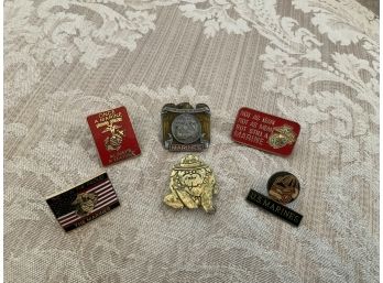 Six Marine Corp U.S.M.C. Pins