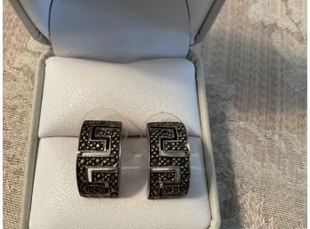Sterling Silver And Marcasite Earrings - Lot #20