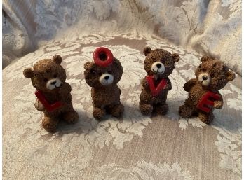 Adorable Set Of Four Bears With Letters Spelling LOVE