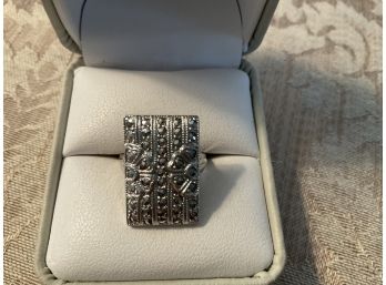 Glimmering Silvered And Marcasite Ring - Lot #23