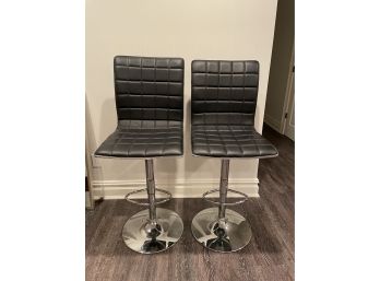 Vegan Leather Pair Of Barstool Chairs