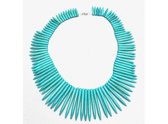 Incredible Spiky Howlite Bib Style Wreath Necklace