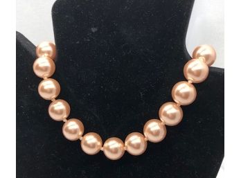 Vintage Chunky Champagne Peach 'pearl' Necklace
