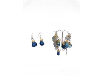 Fantastic Lapis Lazuli Charm-style Bracelet & Drop Earrings
