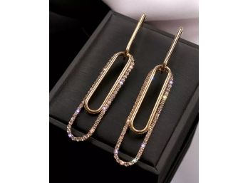 14 KT Gold-plated Elongated Earrings