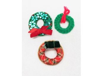 Trio Of Arts & Crafts Style Holiday Brooches