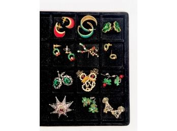 Collection Of Festive Holiday & Christmas Jewelry - 12 Pieces