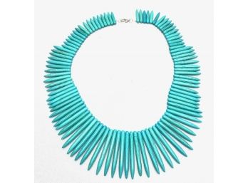 Incredible Spiky Howlite Bib Style Wreath Necklace