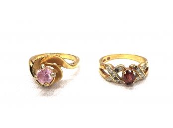 Pair Of Vintage Gold Plated Estate Rings