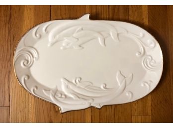 Lenox Rare Limited Edition Ivory China Dolphin 'Waveswept Platter'