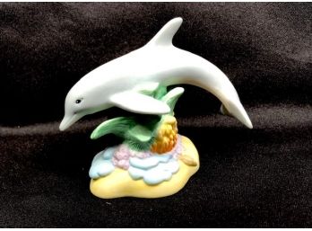 Painted Porcelain Dolphin By Lenox