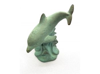 Lenox Blue Brushed Brass/bronze Metal Dolphin.