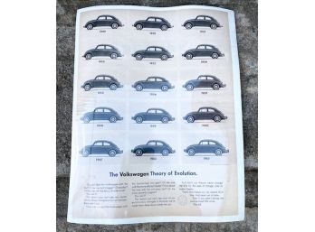 Vintage 1963 VW Beetle Add Print.