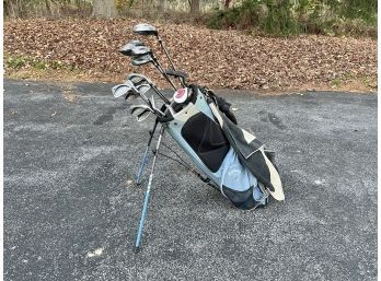 Group Of Wilson & Taylor Made Golf Clubs With Carry Case