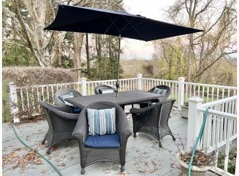 Finely Crafted Woven Patio Set (no Umbrella)