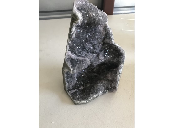 6 LB 11oz ,Gray & Black Amethyst Geode, 9 Inch By 6 Inch