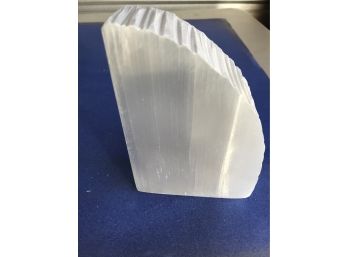 3 LB, Selenite Half Moon, 6 Inches Tall By 4 1/2 Inches Wide