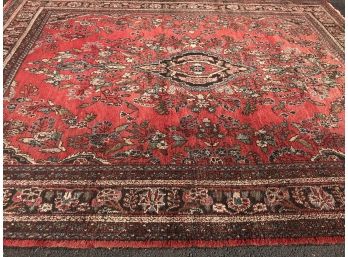 Vintage Hand Knotted Persian Rug , 10 Feet 4 Inches By 8 Feet 4 Inches