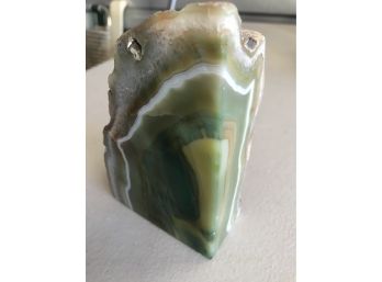 2LB 2oz, Natural Green Agate, 5 Inches By 3 1/2 Inches