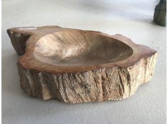 4 LB 7oz ,Petrified Wood Bowl , 10 Inches L By 5 Inches W By 2 Inches H