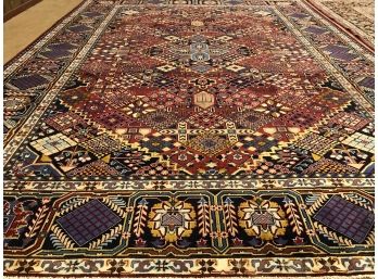Magnificent Esfahan Hand Knotted Persian Rug, 12 Feet 8 Inch By 9 Feet 6 Inch