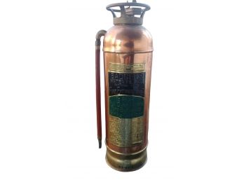 Vintage Badger's Water Filled Cartridge Type 24' Copper Fire Extinguisher  Somerville Mass